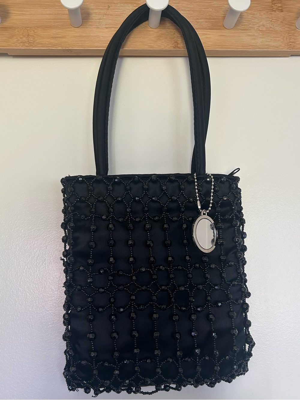 Elegant Black Beaded bag - Classic Women's Handbag